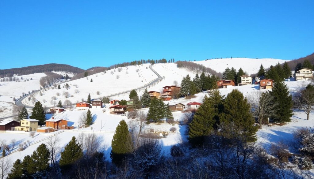 Image of a winter landscape in Alanya with properties