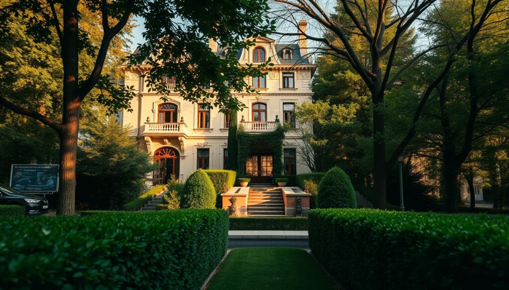 A serene urban landscape of Istanbul, featuring a stately villa nestled amidst lush greenery. The building's façade exudes elegance, with intricate architectural details and ornate balconies. In the foreground, a well-manicured garden leads the viewer's eye towards the villa, creating a sense of depth and inviting exploration. The scene is bathed in warm, golden sunlight, casting soft shadows and highlighting the property's refined charm. A subtle sense of professionalism and expertise pervades the image, hinting at the valuable insights that the featured individual, Aydın Çakır, can provide regarding the management of such a property. The overall composition and mood evoke a feeling of tranquility and suitability for the article's subject matter.
