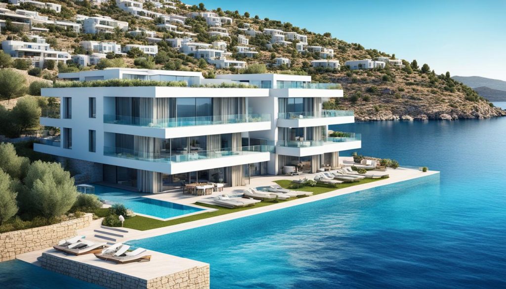 Moderne lejligheder i Bodrum med pool og havudsigt