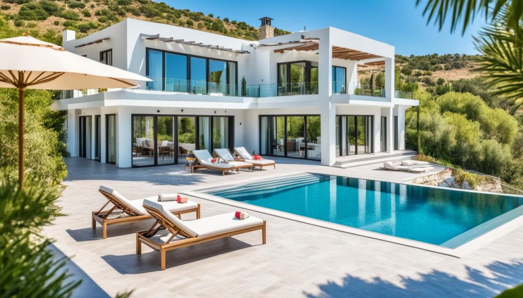 fritliggende villa med pool i Ortakent