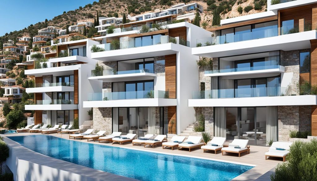 moderna lägenheter i Kalkan