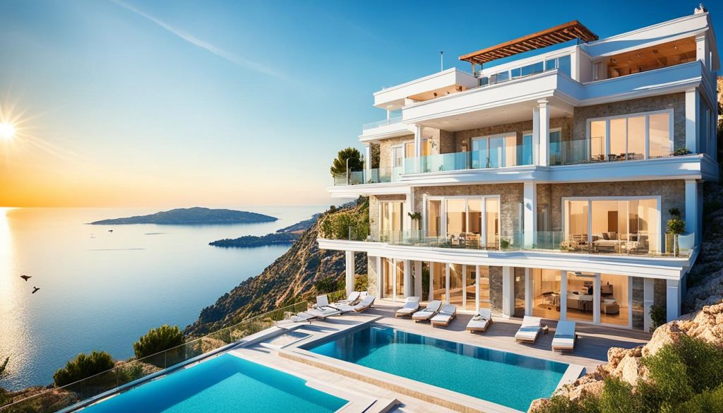 villa med havsutsikt i turkiet